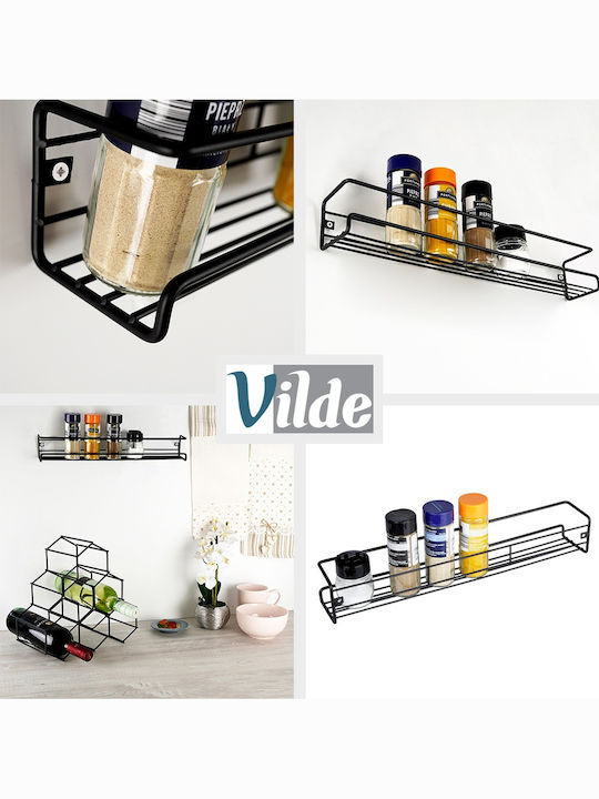 Vilde Wall Metal Shelf 40x6.5x6.5cm 3 Pieces Black