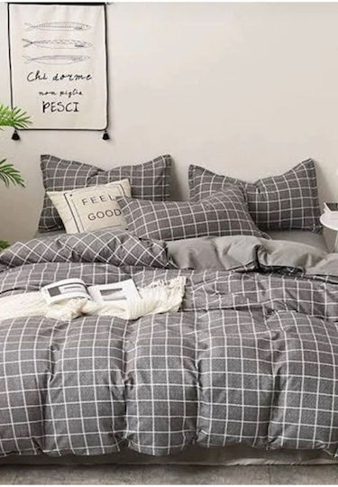 SteweHome Σετ Διπλή 200x200cm Γκρι