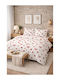 SteweHome Cotton Duvet Cover Set 195x230cm Double With Pillowcase Red