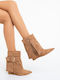 Ghete Dama Ankle Boots cu Platformă Kaki