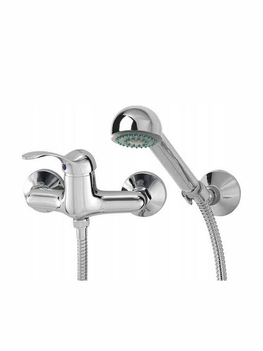 Diamond Mixing Shower Faucet Complete Set Silver