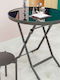 Auxiliary Table for Small Outdoor Spaces Aluminum Foldable Black 70x70x75cm