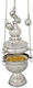 Church Censer Brass Hanging Carved Nickel Plated Size 24 Cm