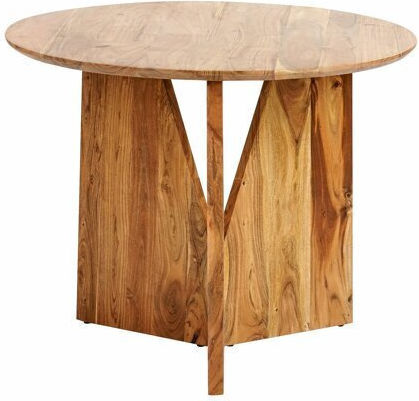 Berwyn 2168 Round Extendable Table Made of Solid Wood Light Wood Color 79x79cm