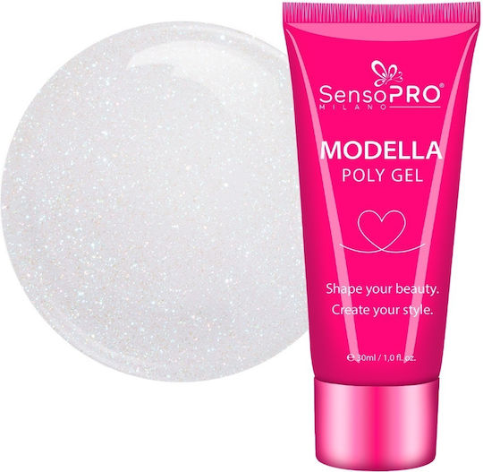 Polygel Modella Sensopro Milano Silver Glitz 30ml