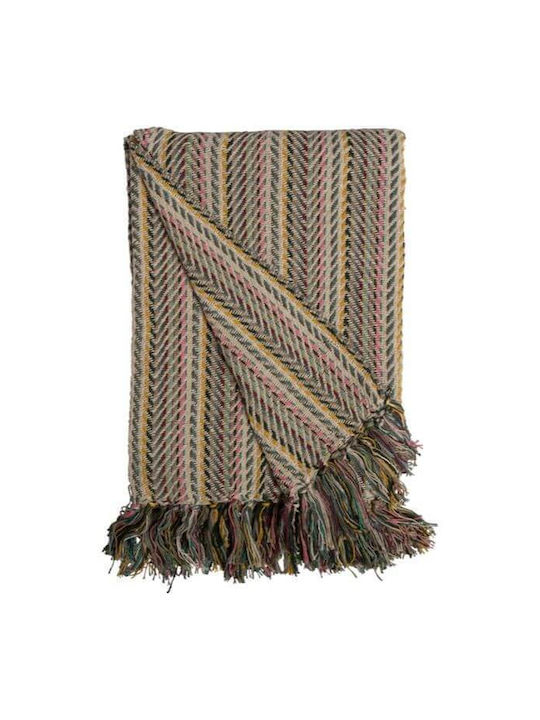 Selected by Pragmatic Unika Armchair Throw Jacquard 130x180cm Nature Green
