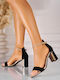Suede Damen Sandalen Schwarz