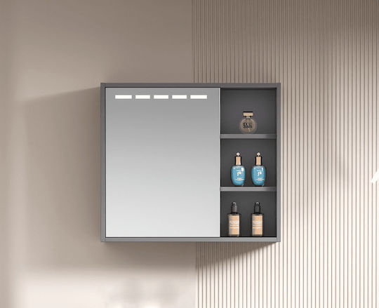 Martin Artemis Oglindă de Baie cu Lumini LED 60x66cm Gri