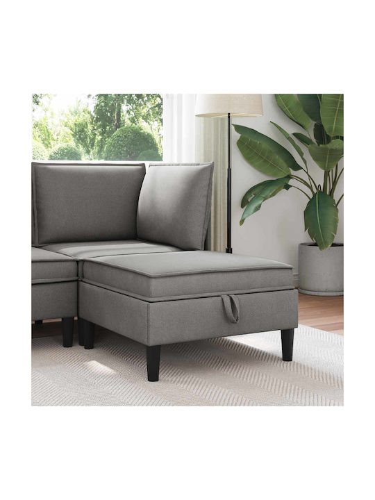 Living Room Stools With Storage Space Upholstered In Dark Gray Velvet