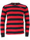 Long Sleeve Blouse Red Black