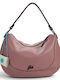 Leder Damen Schultertasche Rosa