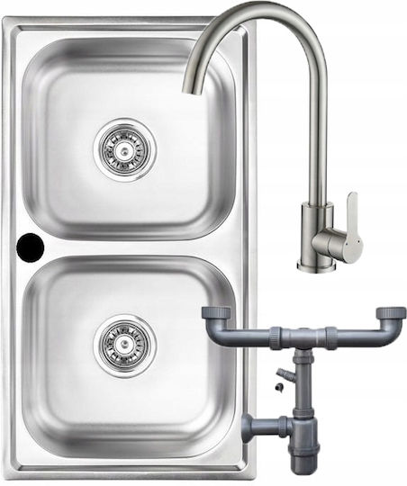 Kuchinox Drop-In Inox mit Wasserhahn M78xP43cm Graues