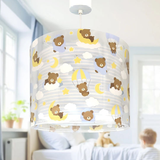 Ango Baby Teddy Einfaches Licht Kinderzimmer-Deckenleuchte Kremasto aus Kunststoff 15W mit E27 Fassung Blau 25cm