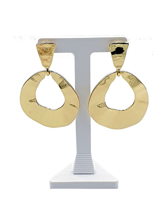 Fhs Jewlery Σκουλαρίκια Κρεμαστά με Clip Επιχρυσωμένα