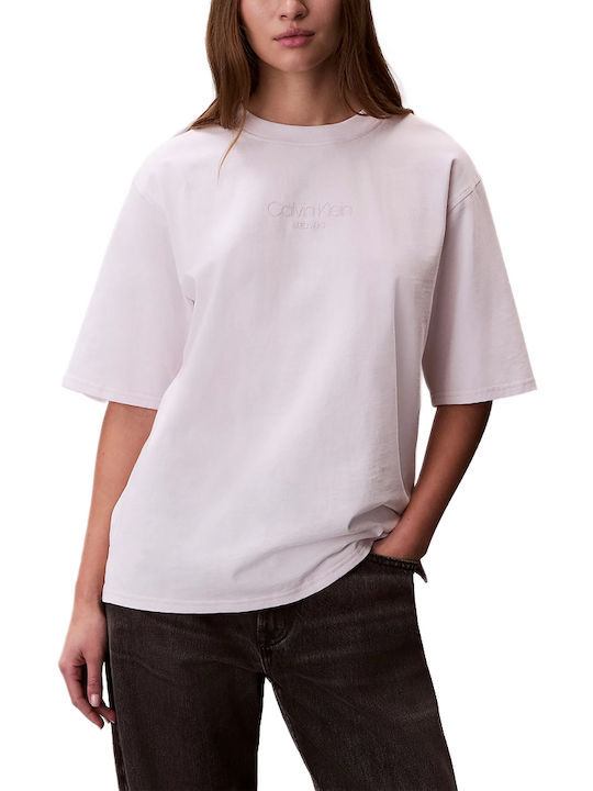 Calvin Klein Grafische Damen Oversized T-Shirt Rosa Calvin Klein Grafische Damen Oversized T-Shirt Rosa