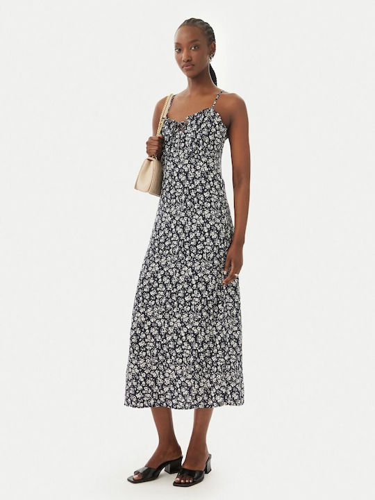 Only Life Sommer Midi Damenkleid Blau