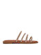 Leather Women's Flat Sandals Bronze