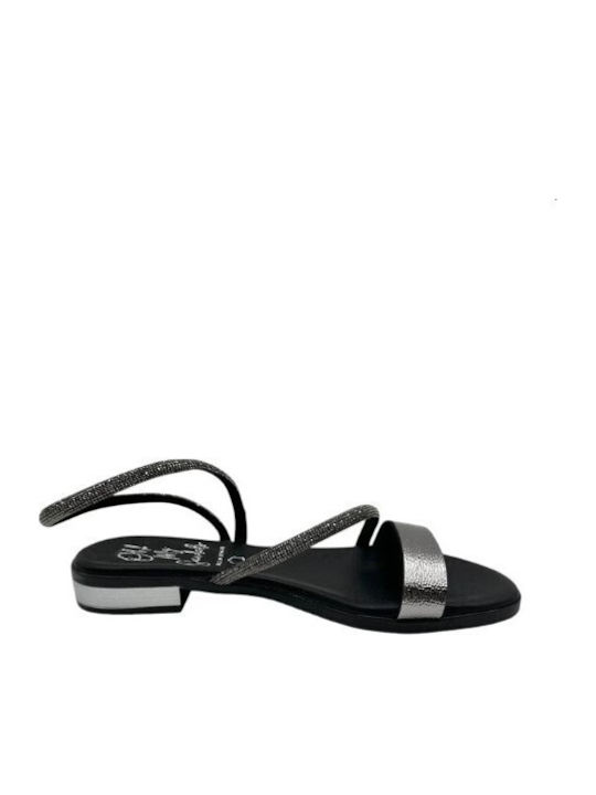 Leather Women's Flat Sandals Black