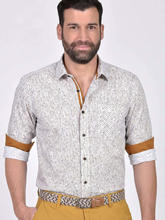 Long Sleeve Cotton Shirt in Regular Fit White