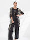 Women's Black Set with Trousers in Loose Fit
