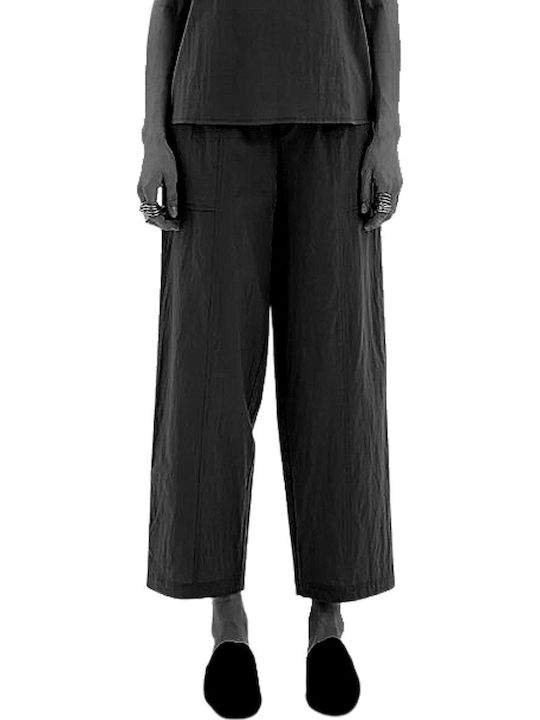 Black & Black Γυναικείο Υφασμάτινο Παντελόνι Black