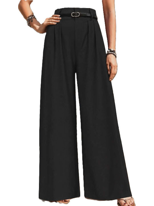 Women's High Rise Pantaloons in Loose Fit Black