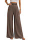 Women's High Rise Pantaloons in Loose Fit Brown-Mocha