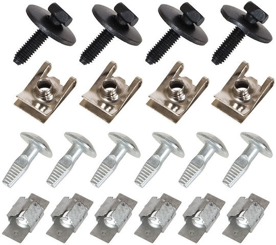 Peugeot 1007 05-09 Set Clips Engine Cover Mounting 20pcs Kit