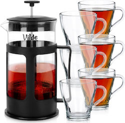 Căni Cafea Ceai French Press din Sticlă 250 Ml 1 L 7 Bucăți Căni Cafea Ceai French Press din Sticlă 250 Ml 1 L 7 Bucăți