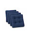 Garden Chair Cushions Navy Blue 4 Pieces 40x40 cm