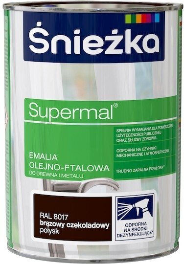 Śnieżka Supermal Oil-alkyd Enamel Chocolate Brown Gloss 0.8l