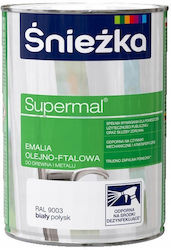 Śnieżka Supermal Oil-alkyd Enamel Wood Metal White Gloss 0.8l