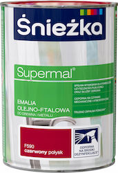 Śnieżka Supermal Öl-Alkyd-Farbe Holz Metall Rot Glänzend 0.8l