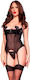 Chilirose Set Sexy De Lenjerie Cu Dantelă Neagră