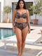 R0555 Set Bikini με Ελαφριά Ενίσχυση Animal Print Λεοπαρ Γκρι