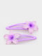 Set Kids Hair Clips with Bobby Pin Hair Clip Flower Design in Purple Colour 2 Pieces 5398-3-Purple