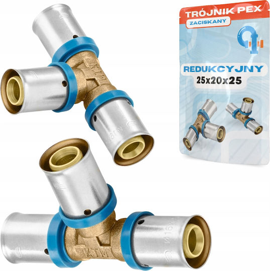 Conector Alupex Presat Reductor Pex Tee 25x20x25
