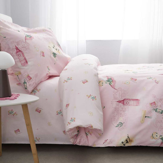 Vesta Home Kinderbettlaken Einzel Baumwolle Pixi Rosa 170x260cm