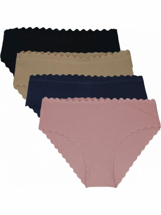 Βαμβακερά Γυναικεία Slip MultiPack χωρίς Ραφές Ροζ
