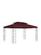 vidaXL Gazebo De Grădină Roșu Cu LED 3.97x2.96m