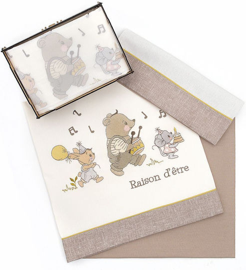 Raison D' Etre Baby Sheets Fiesta Con Amigos Ecru 120x160cm Raison D' Etre Baby Sheets Fiesta Con Amigos Ecru 120x160cm
