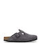 Birkenstock Γυναικεία Δερμάτινα Σαμπό Γκρι