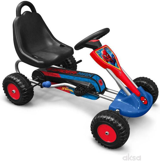 Go Kart Spiderman Go Kart Μονοθέσιο με Πετάλι Μπλε για 3+ Ετών SM250001
