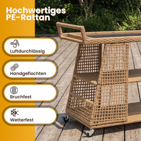 Costway Holz-Küchenwagen 92x54x98cm