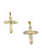 Gatsa Women's Gold Byzantine Cross 14K Double Sided Without Chain