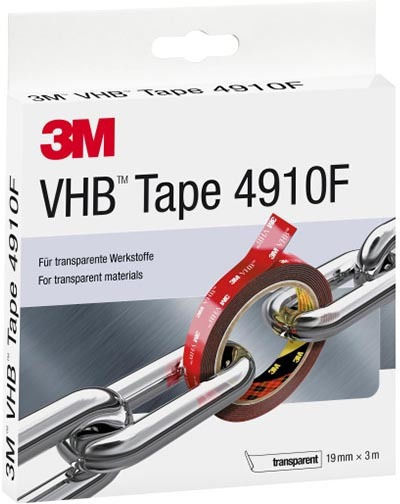 3m Vhb Very High Bonding 4910 Transparent Double-Sided Tape 19mm X 3m