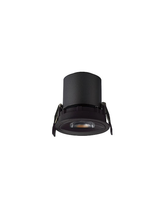 VK Lighting Μεταλλικό Χωνευτό Σποτ με Ενσωματωμένο LED και Φυσικό Λευκό Φως Μαύρο 10.1x10.1εκ.