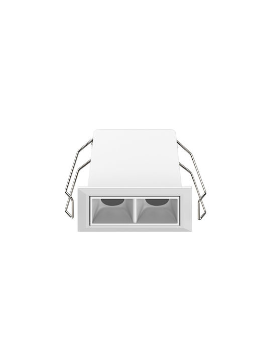 VK Lighting Spot Încastrat Metalic Paralelogram cu LED Încorporat și Lumină Albă Caldă Alb 7.5x4.9cm