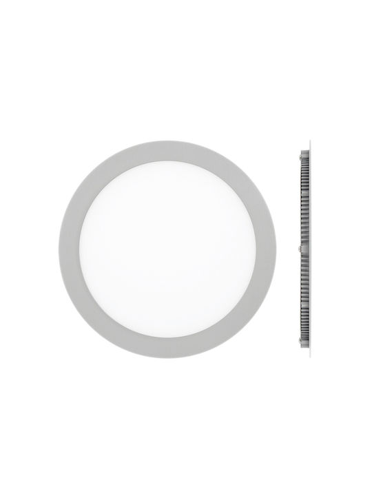VK Lighting Μεταλλικό Χωνευτό Σποτ με Ενσωματωμένο LED και Ρυθμιζόμενο Λευκό Φως Γκρι 24x24εκ. 10τμχ