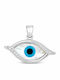 Senzio Belibasakis Hängendes Charm Auge aus Weißgold 14K Blau